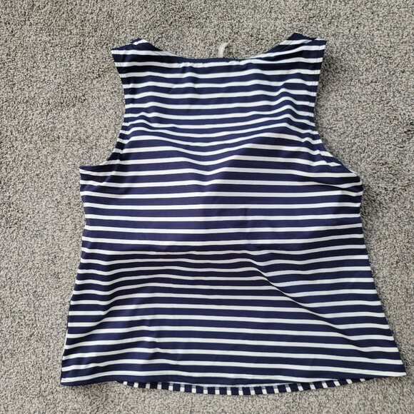 Lands End Navy & White Stripe Tankini 16 DDD - Picture 2 of 8
